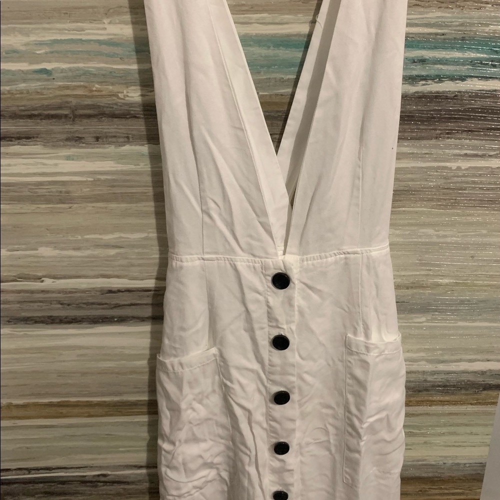 Forever 21 White black button jumper dress